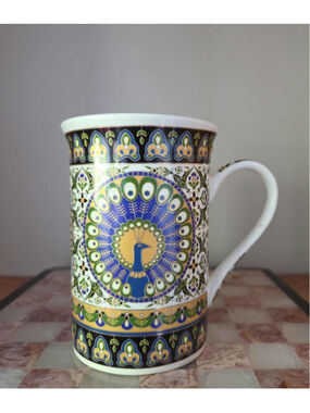 Vintage Thun Czech Porcelain Peacock Mug | Original Kobalt Coffee Tea Cup